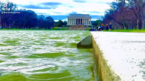 A windy day at the Lincoln Memorial