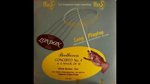 Beethoven -Piano Concerto No 4 - Backhaus, Krauss, Vienna Philharmonic (circa 1950) [Complete LP]