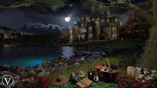 Countryside Castle | Night Ambience | Lakeshore & Forest Nature Sounds