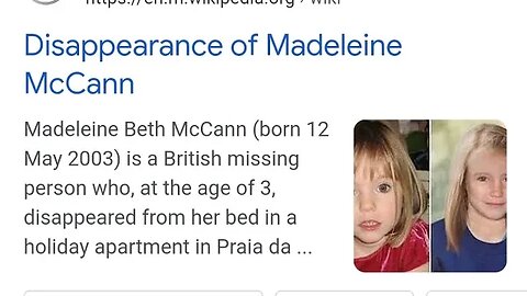 LEGENDARIC HISTORY Disappearance of Madeleine McCann Madeleine Beth McCann (born 12 May 2003) --