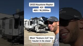 2 Full Bathroom fifth wheel toy hauler! 2023 Keystone Raptor 431 #rv #shorts #camper