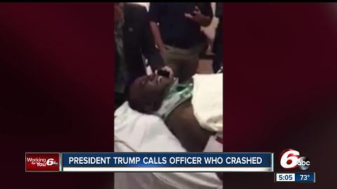 Injured Indianapolis police officer takes call from President Trump after motorcade crash