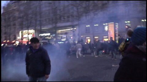 French Police Tear Gas Anti Vaccine Mandate Protestors