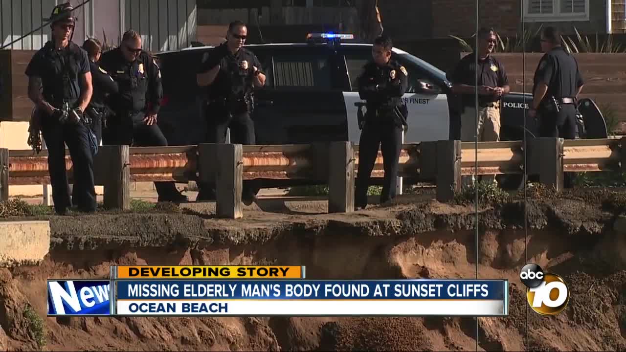 Missing elderly man's body found at Sunset Cliffs