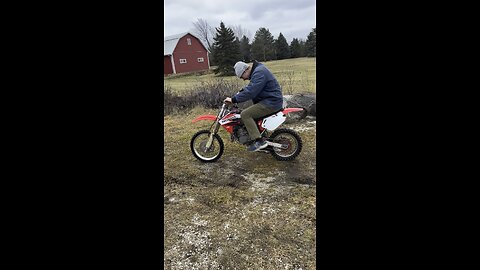 Kam riding dirt bikes at Tom’s place