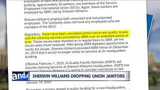 Janitors' union concerned about losing jobs at Sherwin Williams