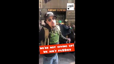 “We’re not giving up. We ain’t pu$$ies.” Trump support in NYC. Earlier today at the St Patrick’s Day