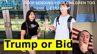 WHO ARE YOU GOING TO VOTE FOR AT UCLA TRUMP OR BIDEN? ((CRAZY REACTION)) @NickShirley