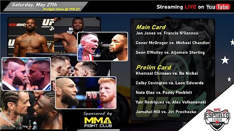 UFC E-Card Announcements - May 27th @ 7PM EST