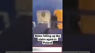 Biden falling up the stairs again in Poland