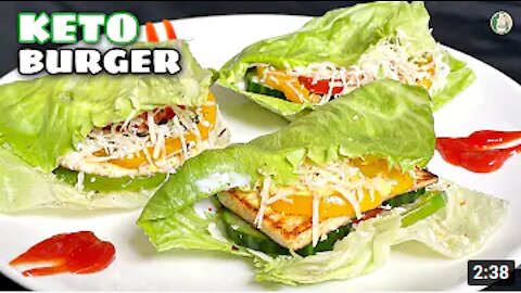 Keto Burger Recipe - Veg Paneer Keto Burger | Quick and Easy low carb Keto recipe