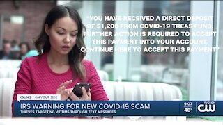 IRS warning on COVID cellphone scam