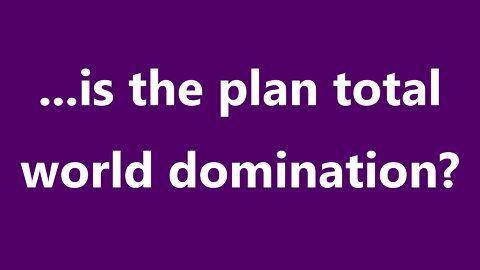 ...is the plan total world domination?