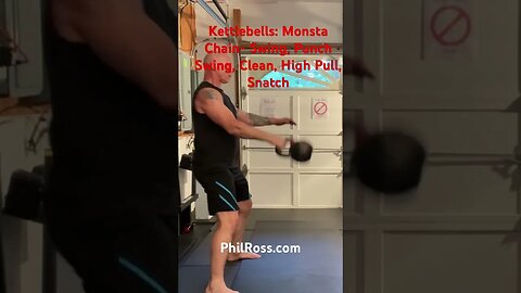 Kettlebells: Monsta Chain- Swing, Punch Swing, Clean, High Pull, Snatch #masterphil #kettlebell