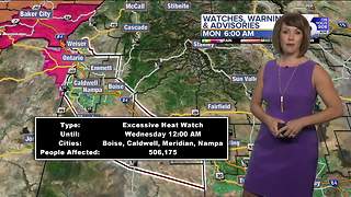 Excessive Heat Watch in place Tuesday due to dangerously hot temperatures