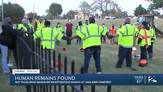 Archaeologists encounter human remains on second day of graves investigation