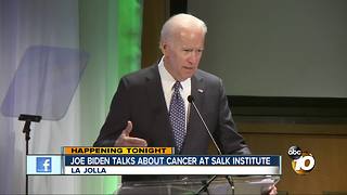 Joe Biden talks about cancer at Salk Institute