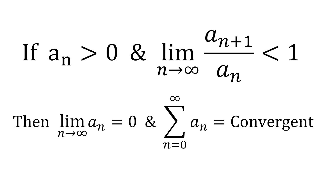 True-False Quiz Question 18: Convergence by the Ratio Test