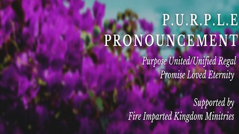 Purple Pronouncement: Kingdom Outlook: Jeremiah 29:11 | 1 Peter 2:9 | Matthew 6:9-13 (Episode 11)