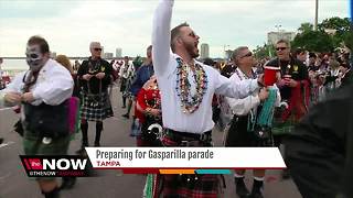 Preparing for Gasparilla parade