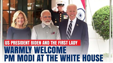 US President Biden and the First Lady warmly welcome PM Modi at the White House