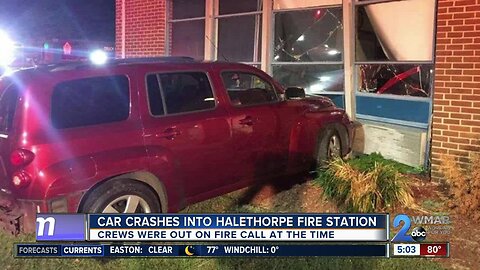 Car crashes into Halethorpe Fire Station