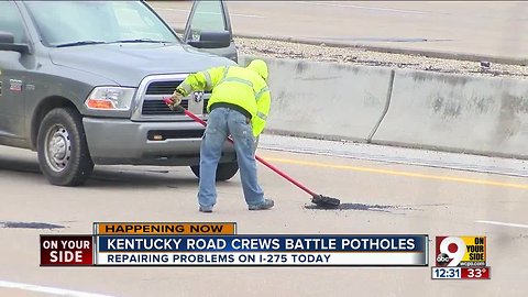 Kentucky road crews battle potholes