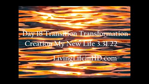 Day 18 Transition Transformation Creation My New Life 3.31.22