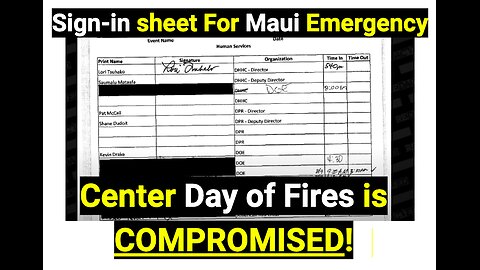 Sign-in sheet For Maui Emergency Center Day of Fires is COMPROMISED!