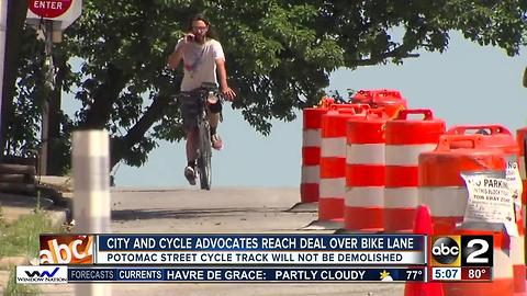 Baltimore City and BikeMore reach deal to keep bike lanes along Potomac Street