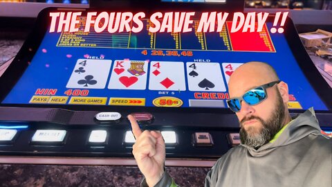 Video Poker Four of a kind 4's EXPLODE to save the day