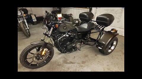 Fitting pull back bars to a Rhino Harley Davidson Sportster Iron trike