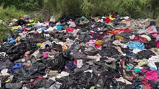 Video from earlier in the week in Brownsville, Texas showing a large debris field of wet clothing...