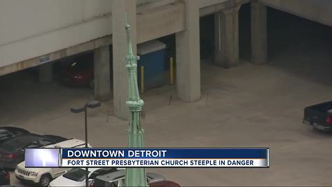 Fort Street Presbyterian church steeple in danger