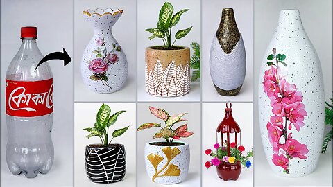 Plastic bottle flower vase making - Look like ceramic vase