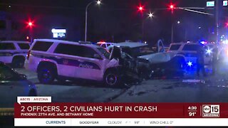 Officers, two others hurt in Phoenix crash