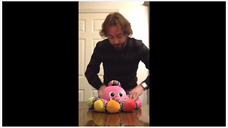 Talented Man Plays Classic Club Song On Honking Toy Octopus