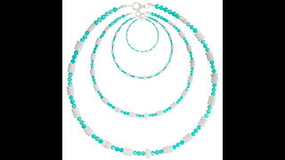 Blue Amazonite faceted beads mop pendant Princess spiny oyster beads simple choker 03