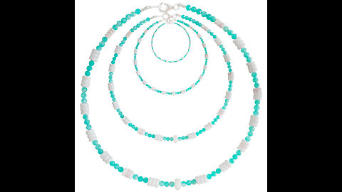 Blue Amazonite faceted beads mop pendant Princess spiny oyster beads simple choker 03