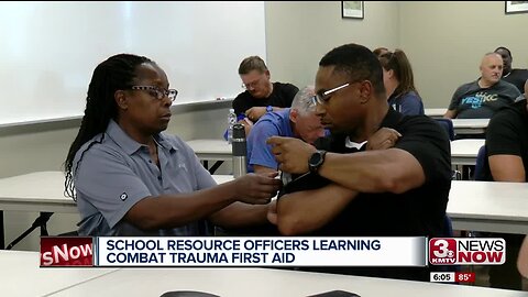Omaha school resource officers learning combat trauma first aid
