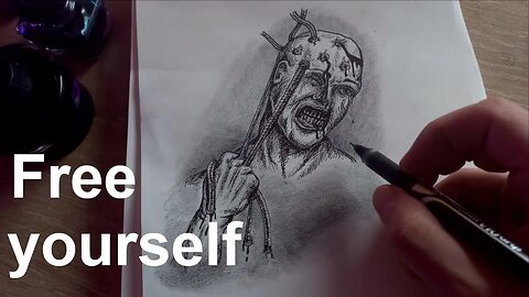 Free Yourself | Drawing with a deep meaning in Pen and Ink
