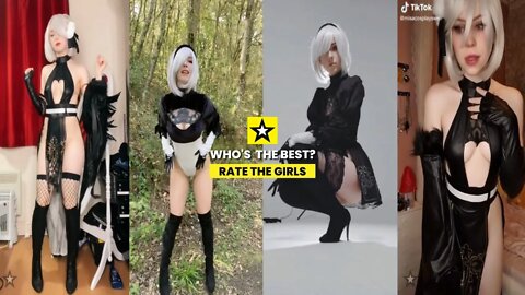 Rate the Girls: Best 2B Nier Automata Gamergirl TikTok Cosplay Challenge #1 👩‍🦳 (Anime)