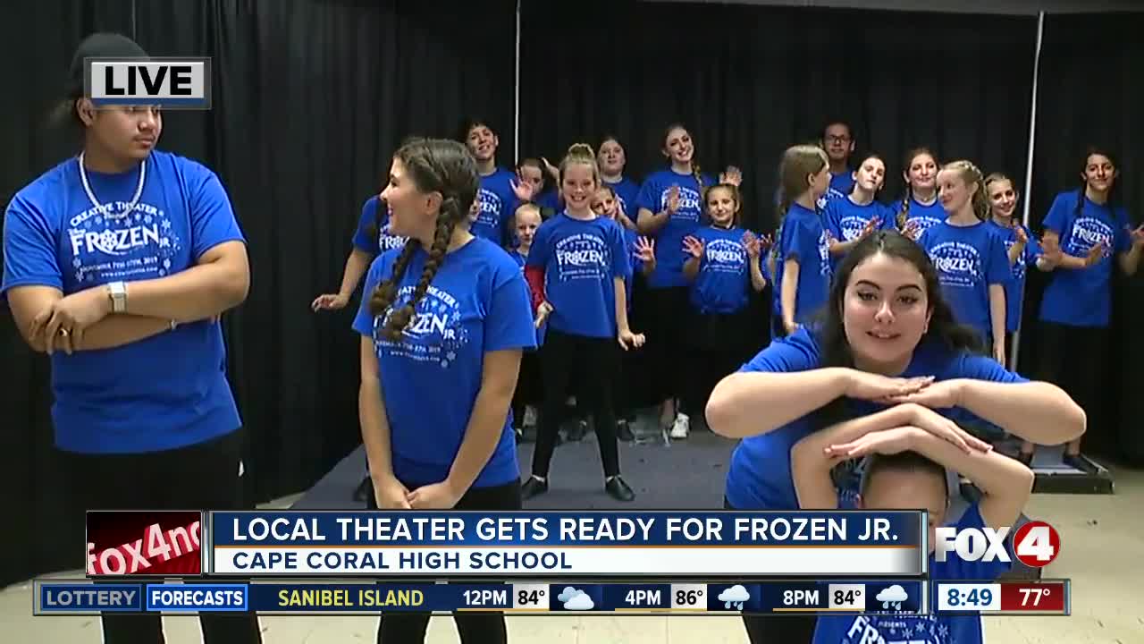 Local theater practices for Frozen Jr. opening night