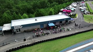 AMP drone footage of GoKarting - Lining up for LO206 Cadet! - Joseph Saddington - 2022.07.30