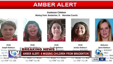 Amber Alert issued for 4 missing Florida children