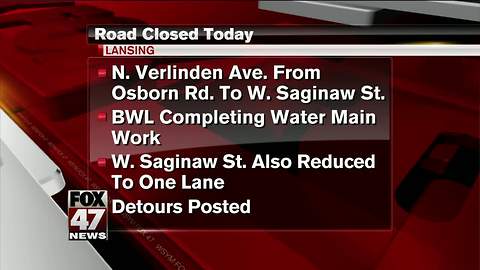 BWL closes roads to complete water main work