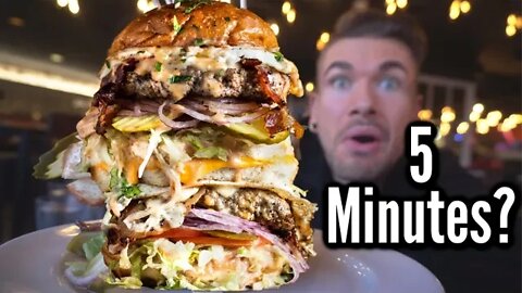 DEATHLY BURGER CHALLENGE (5 Minute Time Limit) WARNING: CONTAINS NEAR DEATH CHOKE