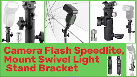 Camera Flash Speedlite Mount Swivel Light Stand Bracket.