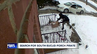 South Euclid police searching for 'porch pirate' caught on camera at 2 different homes