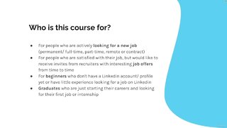 FULL FREE Linkedin Profile & Job Search: 60 min Beginners Guide COURSE